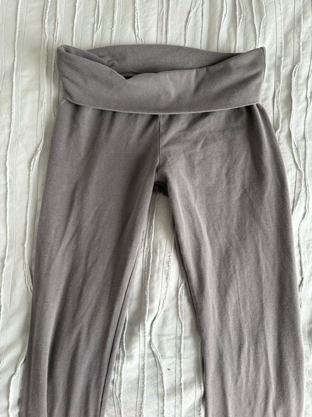 Brandy Melville 100% cotton High-Waist Foldover Lounge Leggings - Slate Gray